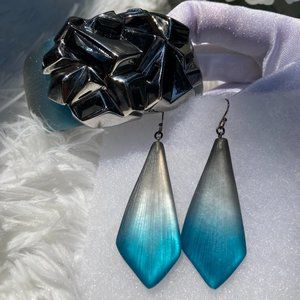 RARE ALEXIS BITTAR Bracelet & Earring Set in Blue ombre color